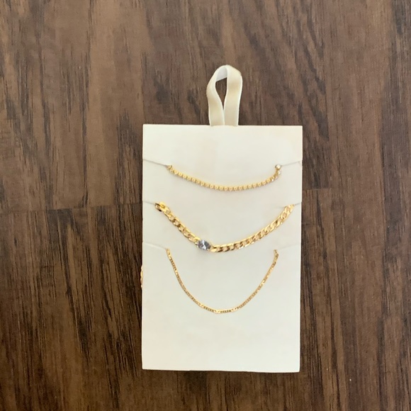 Anthropologie 14 k gold plated necklace set